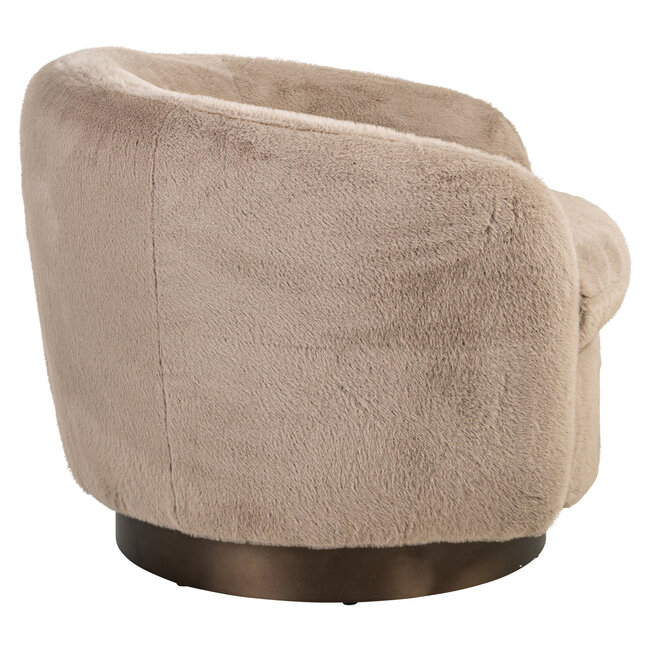 Richmond Interiors  Lounge stoel Colmar khaki fluffy draaistoel