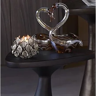 Light en Living Ornament 17x9,5x29 cm SWAN glas bruin+crème