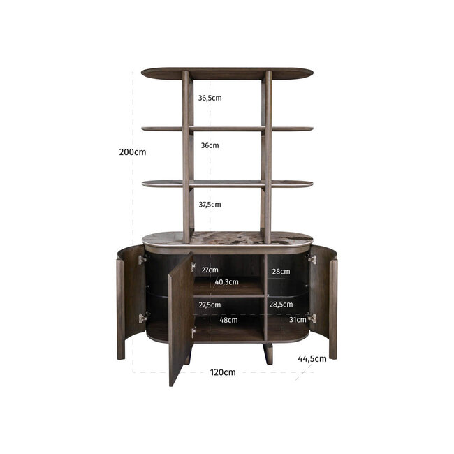 Richmond Interiors  Wandkast Langford bruin