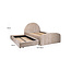 Richmond Interiors  Bed Pixie clay chenille 120x200 met uitschuifbed