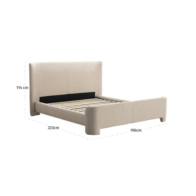 Richmond Interiors  Bed Divana beige chevron 160x200