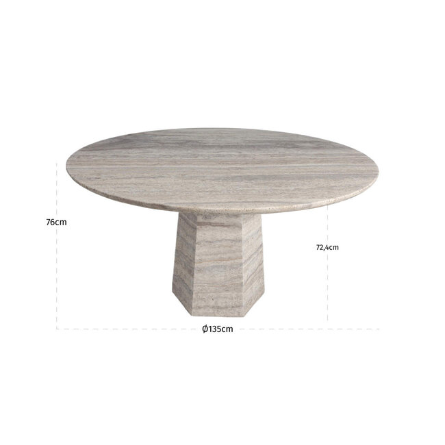 Richmond Interiors  Eettafel Westin grijs 135Ø