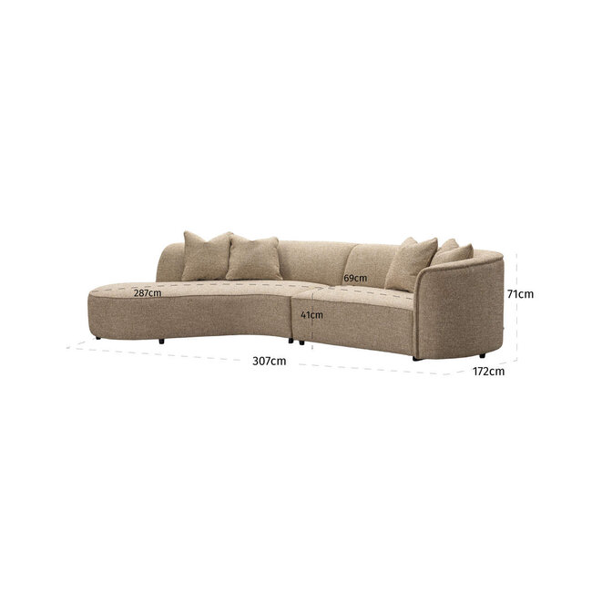 Richmond Interiors  Bank Romero zand tweed ottoman links