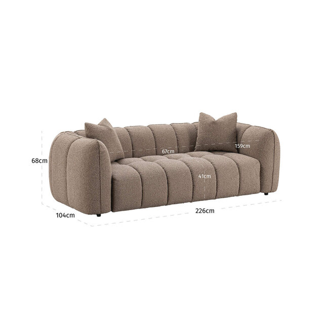 Richmond Interiors  Bank Hogan mocca chunky 3-zits