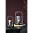 Light en Living Windlicht Ø21,5x35 cm ANOSY glas helder+hout mat d bruin