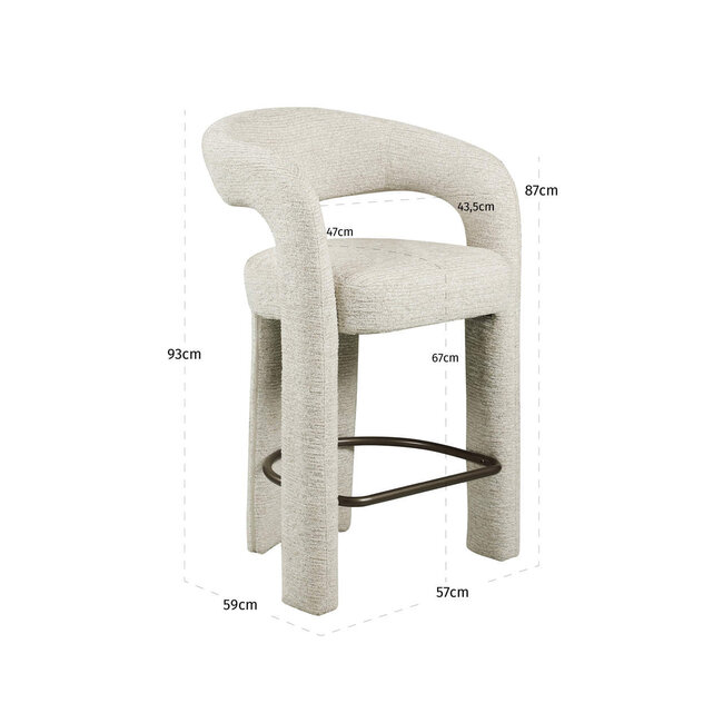 Richmond Interiors  Counterstoel Soho naturel linear