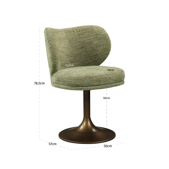 Richmond Interiors  Eetkamerstoel Amely pistache softweave draaistoel