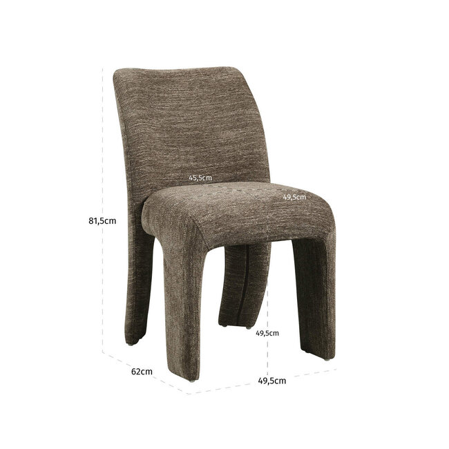 Richmond Interiors  Eetkamerstoel Maya bruin softweave – Set of 2