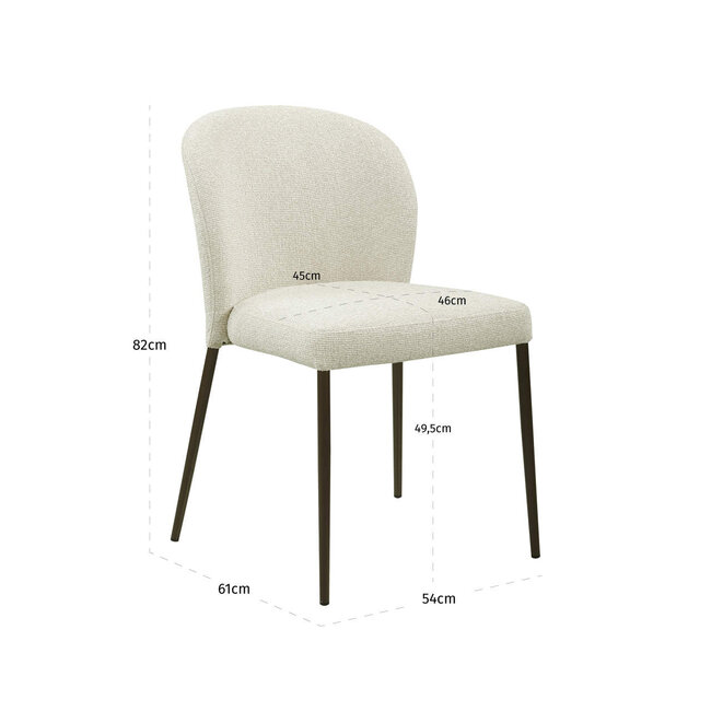 Richmond Interiors  Eetkamerstoel Stacker biscotti – Set van 2