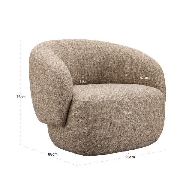 Richmond Interiors  Lounge stoel Milano zand tweed
