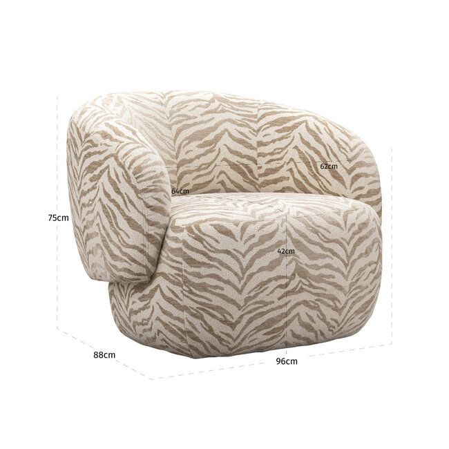 Richmond Interiors  Lounge stoel Milano beige tiger