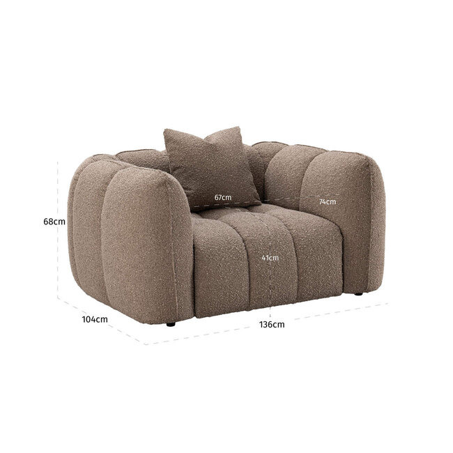 Richmond Interiors  Lounge stoel Hogan mocca chunky