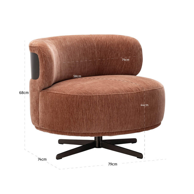 Richmond Interiors  Lounge stoel Lauren be recht mocha mousse