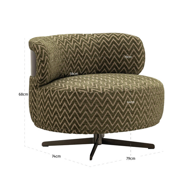 Richmond Interiors  Lounge stoel Lauren mos chevron