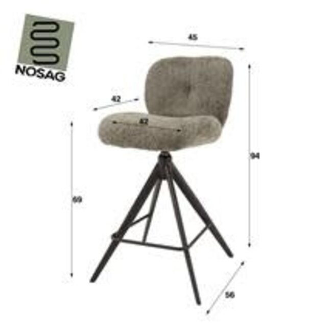 WoonStijl Barstoel Comfort draaibaar Boucle Wit