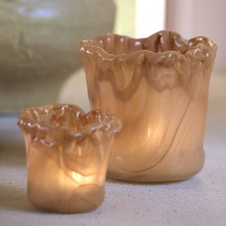 Light en Living Theelicht Ø10x10 cm MYRON glas licht oranje