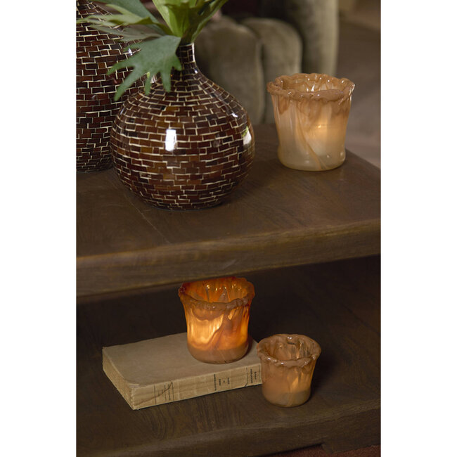 Light en Living Theelicht Ø12x12 cm MYRON glas licht oranje