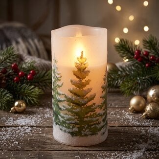 PTMD LED Licht Kaars groen tree met beweegbare vlam L