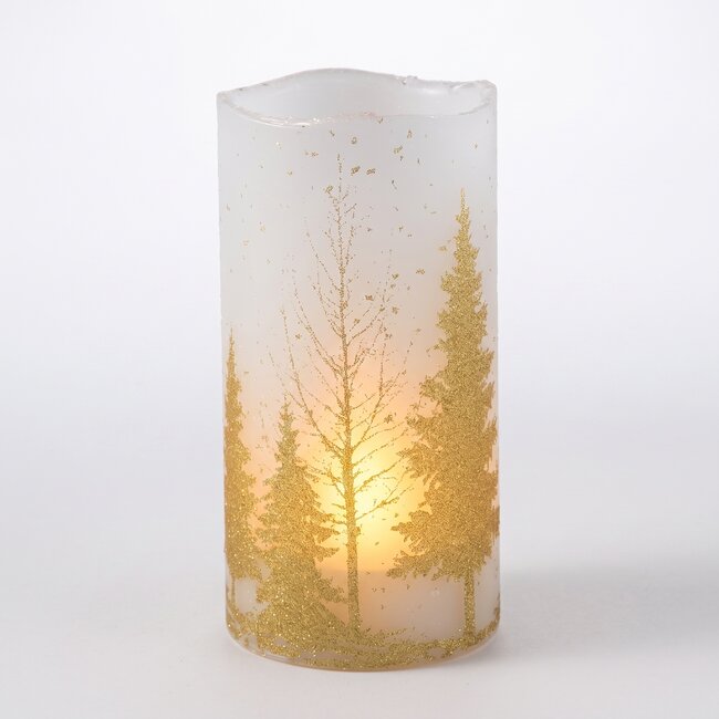 PTMD PTMD LED Kaars Goud Tree met Beweegbare Vlam L - 15 cm