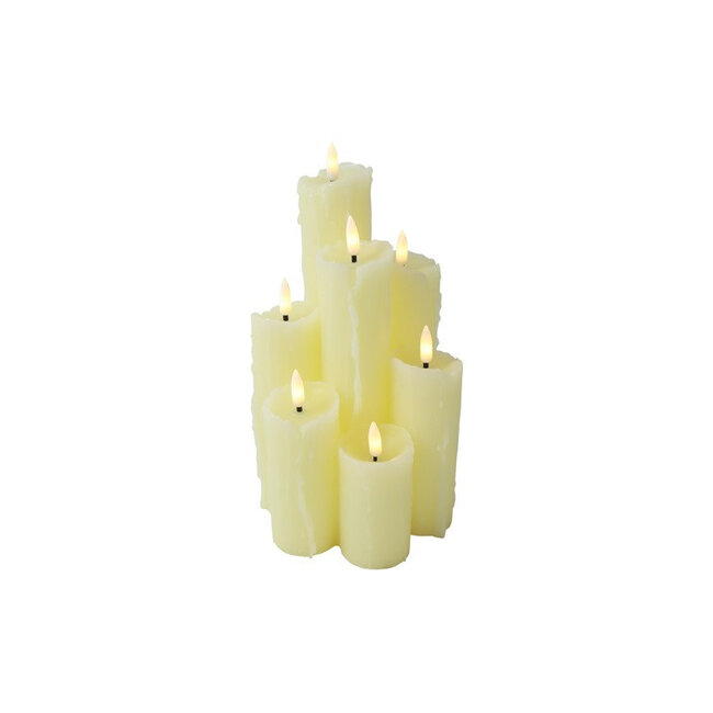 Countryfield LED Kaars Inge 7 L crème - 14 x 14 x 27,5 cm