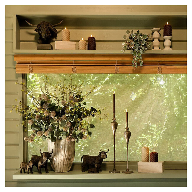 Countryfield LED-B Kaars Dennenkegel Lyon M beige - 8,5 x 8,5 x 12,5 cm