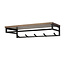 WoonStijl Kapstok Custom roede en hoedenplank 5 haken acacia bruin