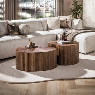 WoonStijl Salontafel Maya Teak niervormig set van 2 teak