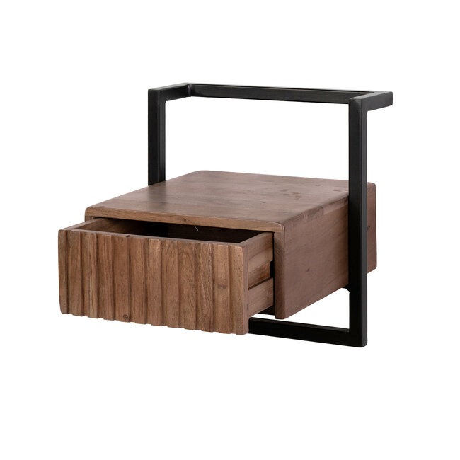 WoonStijl Nachtkastje Carve Air XS 1 lade acacia bruin
