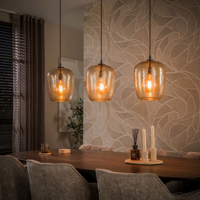 WoonStijl Hanglamp Python 3-lichts Amber glas