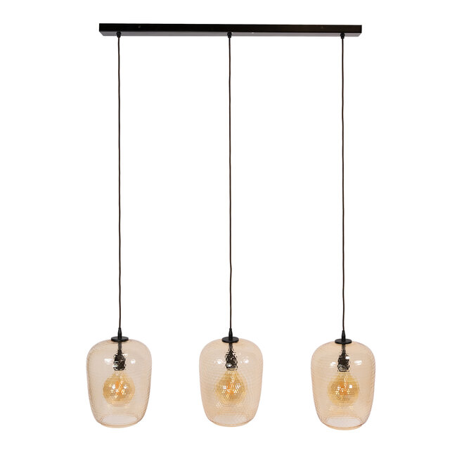 WoonStijl Hanglamp Python 3-lichts Amber glas