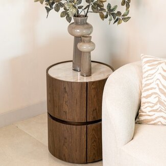 Richmond Interiors  Nachtkastje Ellery bruin 2 lades