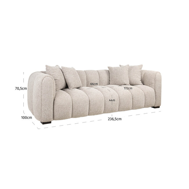 Richmond Interiors  Bank Novaro naturel fancy 3-zits