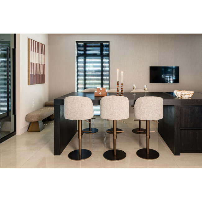 Richmond Interiors  Barstoel Vesper mocca fancy draaibaar
