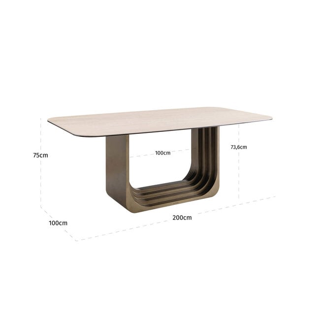 Richmond Interiors  Eettafel Maxfield beige 200