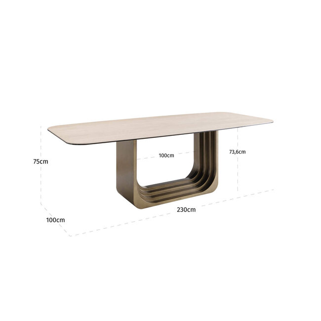 Richmond Interiors  Eettafel Maxfield beige 230
