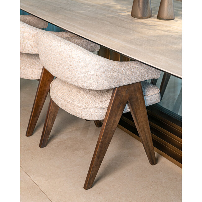Richmond Interiors  Eetkamerstoel Mori cream tweed fire retardant