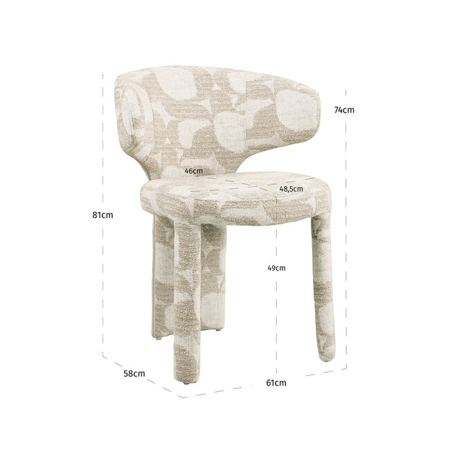 Richmond Interiors  Eetkamerstoel Viola naturel oasis