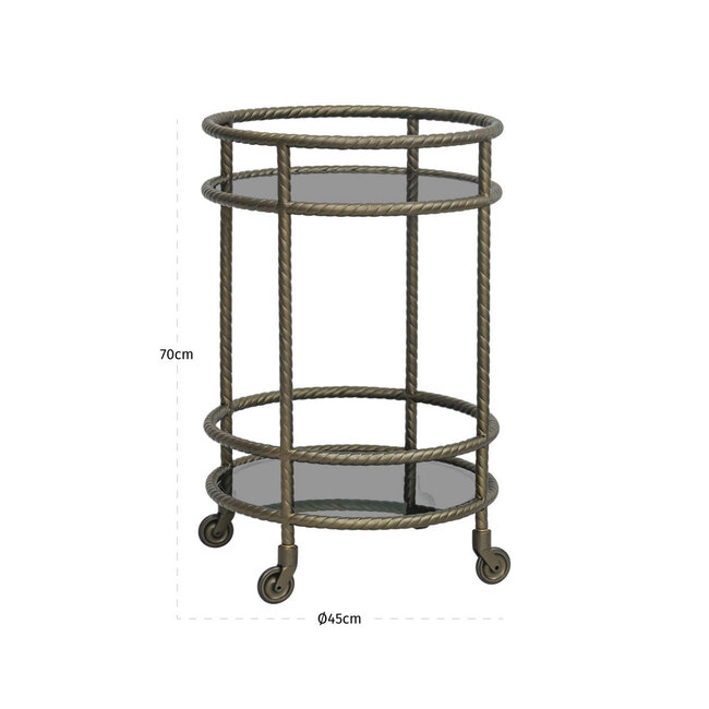 Richmond Interiors  Trolley Macallan antiek brons