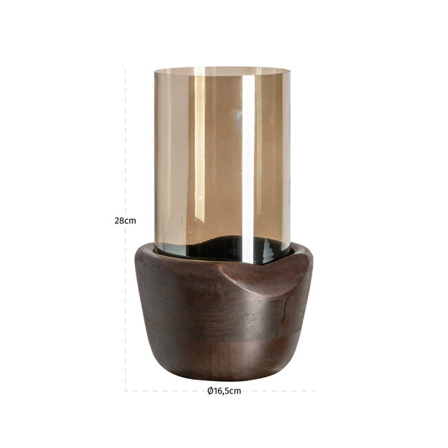 Richmond Interiors  Windlicht Sloane walnoot groot
