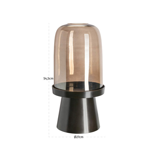 Richmond Interiors  Windlicht Meave walnoot groot