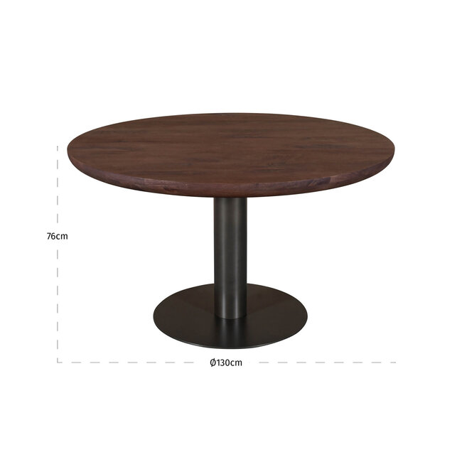 Richmond Interiors  Eettafel Baldwin spicebruin 130Ø