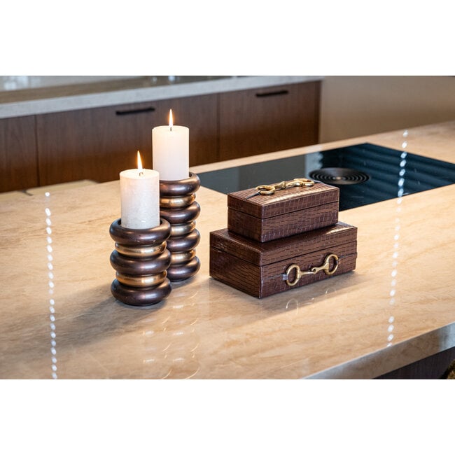 Richmond Interiors  Opbergdoos Rex donker bruin groot