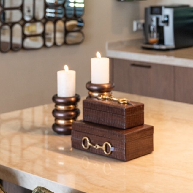 Richmond Interiors  Opbergdoos Rex donker bruin groot