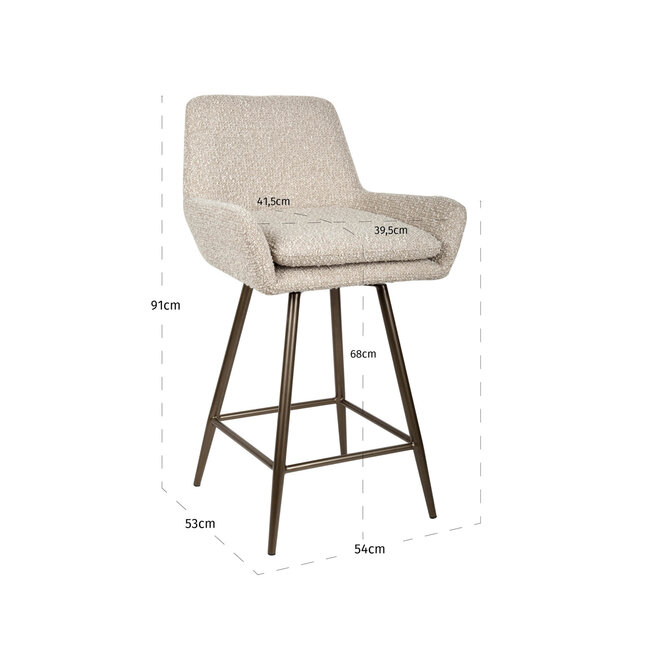 Richmond Interiors  Counterstoel Linsey naturel chunky draaibaar - Set van 2