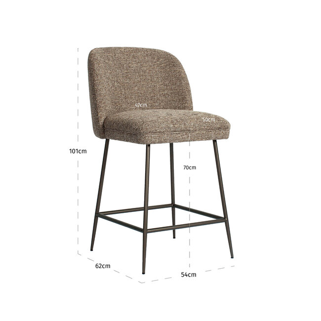 Richmond Interiors  Counterstoel Pullitzer bruin tweed