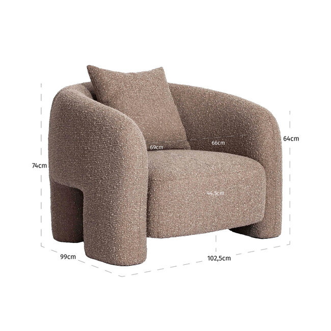 Richmond Interiors  Lounge stoel Tuscany mocca chunky