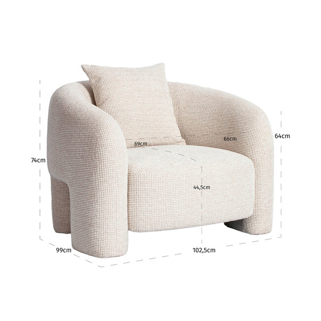 Richmond Interiors  Lounge stoel Tuscany beige blockweave