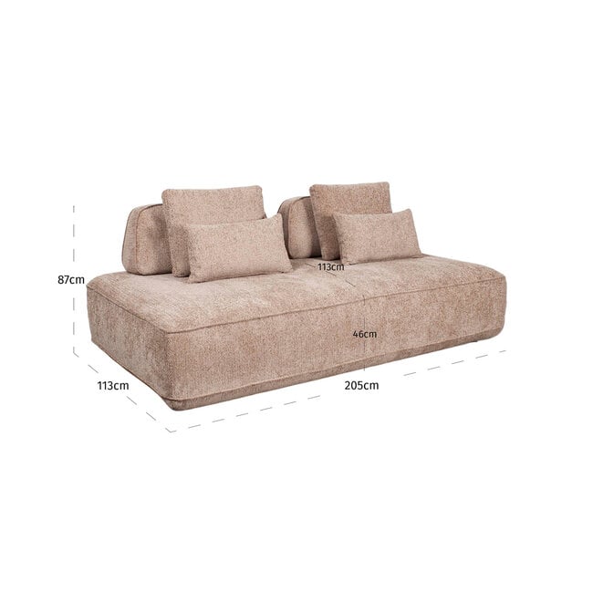 Richmond Interiors  Bank Tudor mocca boldweave 2,5-zits movable backrest