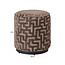 Richmond Interiors  Poef & Voetenbank Lexie bruin labyrinth 45Ø
