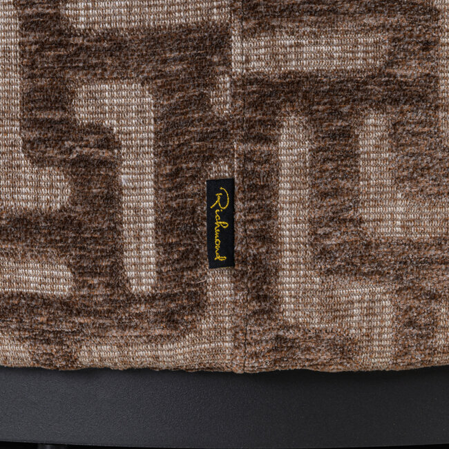 Richmond Interiors  Poef & Voetenbank Lexie bruin labyrinth 70Ø